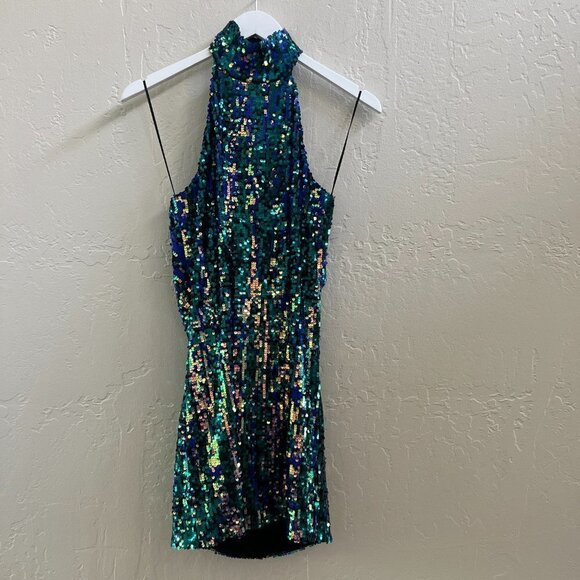 NEW ALIX NYC Sedgwick Sequin Halter Open Back Mini Dress - Picture 6 of 8